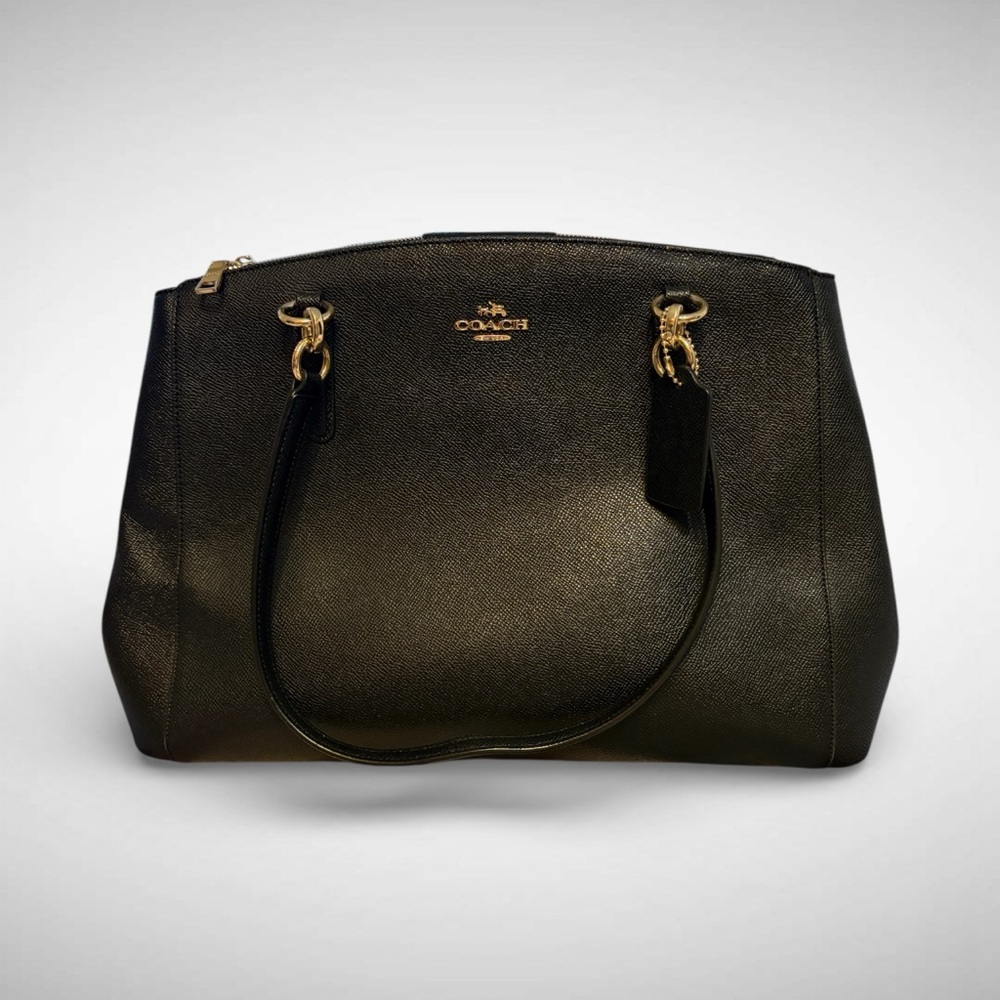 Large Coach Christie Carryall Black Leather Bag